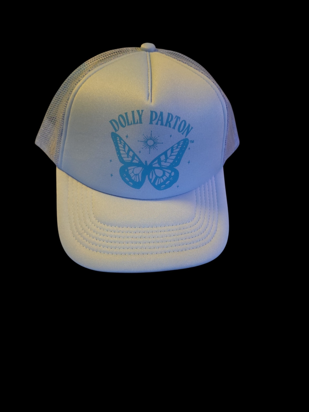 Baby Blue Dolly Parton Butterfly Hat. New With Tags. Adjustable Adult Size